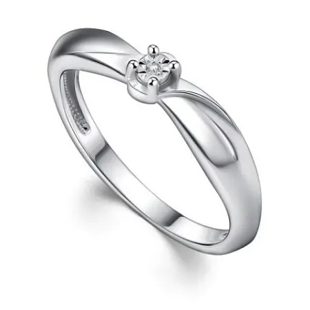 Серебряное кольцо с бриллиантом