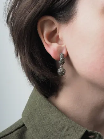 Серьги из серебра с марказитами