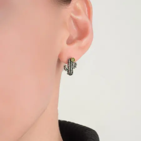 Серебряные серьги «Кактусы»