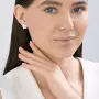 Серебряные серьги-пусеты с эмалью «Цветы»