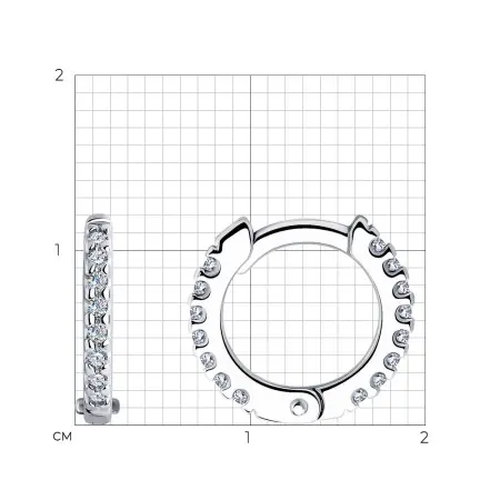 Серебряные серьги с фианитами