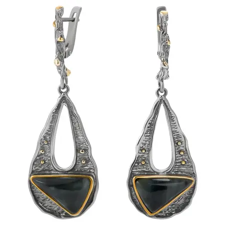 Серьги из серебра с хризоколлой