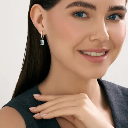 Серьги из серебра с топазами