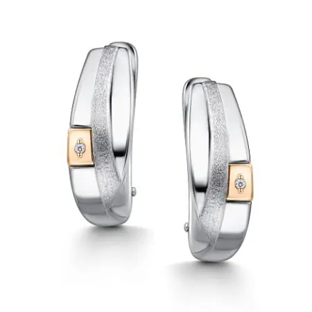 Серебряные серьги с бриллиантами