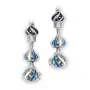 Серьги из серебра с жемчугом, фианитом и эмалью «Купола»