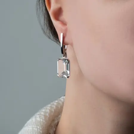 Серьги из серебра с горным хрусталем