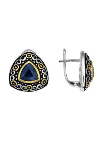 Серьги из серебра с сапфирами