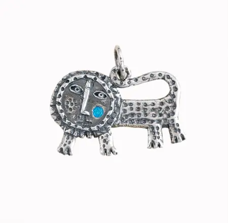 Подвеска из серебра с эмалью «Лев»