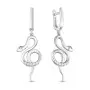 Серьги из серебра с фианитами «Змея»