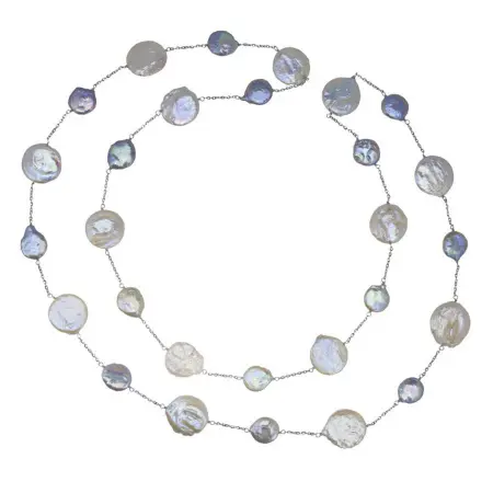 Колье сотуар из серебра с барочным жемчугом