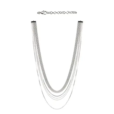 Многослойное колье из серебра