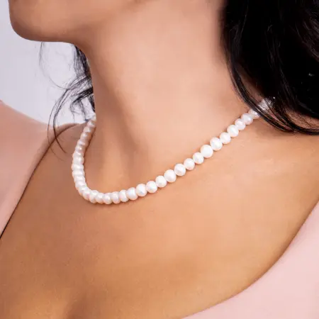 Бусы из серебра с жемчугом