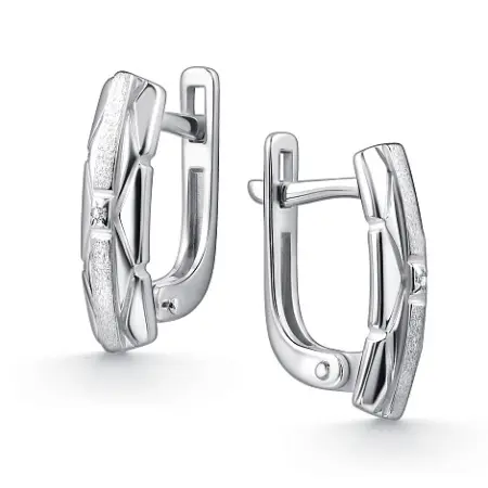 Серьги из серебра с бриллиантом