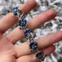 Браслет из серебра 925 Васильки с эмалью