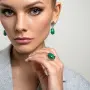 Кольцо из серебра с камнем малахит