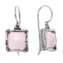 Серебряные серьги с розовым кварцем