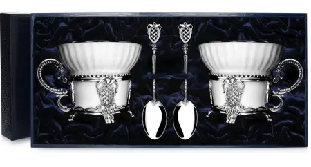 2 чашки чайные «Меценат» с ложками