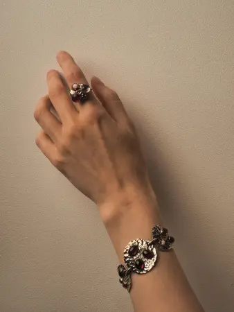 Серебряный браслет с турмалином