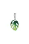 Серебряная подвеска с эмалью «Монстера»