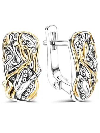 Серьги из серебра с позолотой