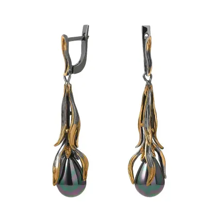 Серьги из серебра «Ар-нуво весна»