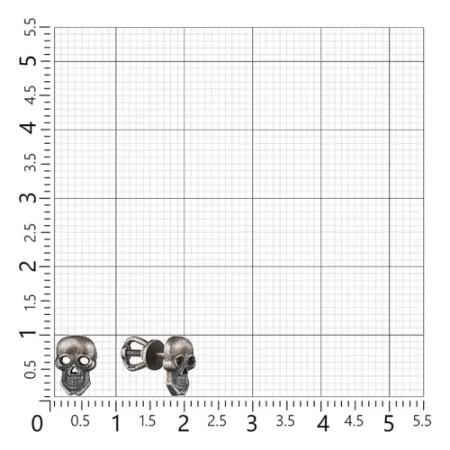 Пусеты из серебра «Череп»