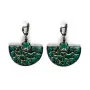 Серебряные серьги с витражной эмалью