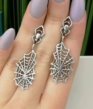 Серебярные серьги «Паутина»
