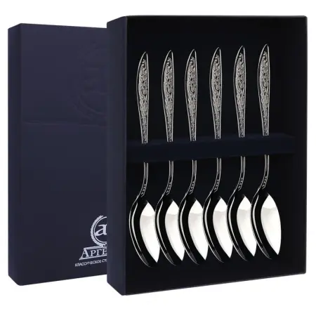 Серебряный набор «Морозко» 6 чайных ложек