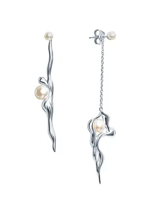 Серьги из серебра с жемчугом