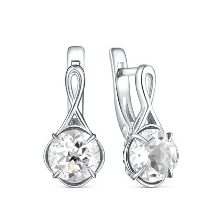 Серьги из серебра с горным хрусталем