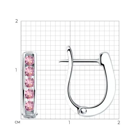 Серебряные детские серьги с фианитами