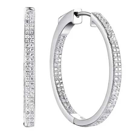 Серебряные серьги конго с фианитами