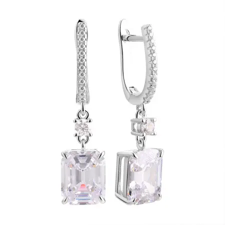 Серебряные серьги с фианитами