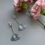 Серебряные серьги «Гингко»