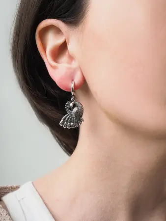 Серебряные серьги «Павлин»