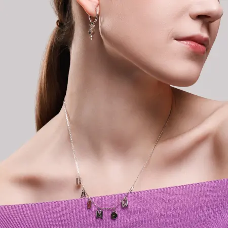 Серьги из серебра с фианитами