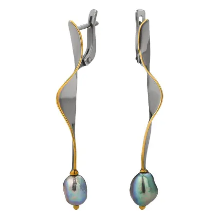 Серьги из серебра с жемчугом