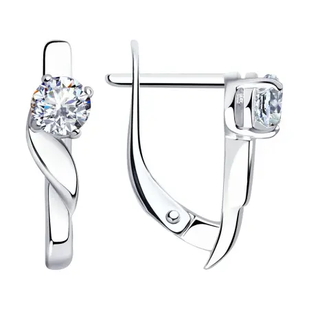 Серьги из серебра с фианитами Sokolov