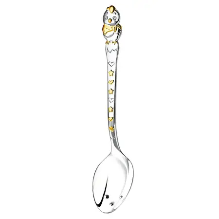 Ложка детская DODO "Цыпленок" с позолотой