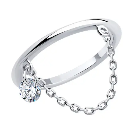 Кольцо из серебра с фианитом