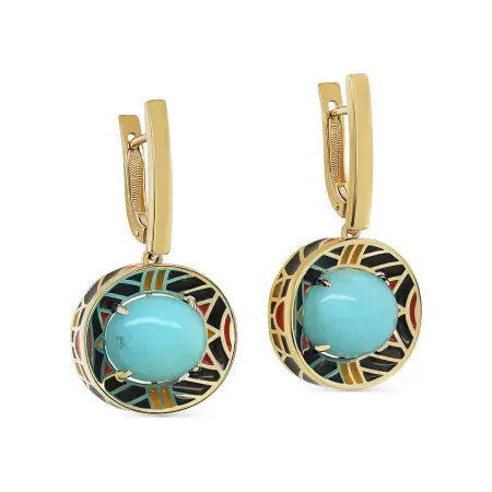 Серебряные серьги с амазонитом «Сокровища Банту»
