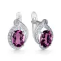 Серьги из серебра с аметистом и фианитами
