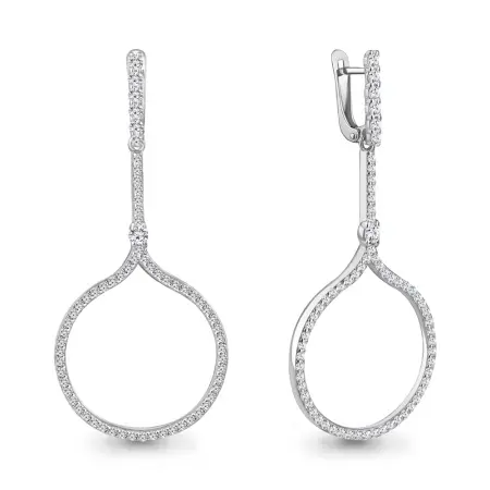 Серьги из серебра с фианитами