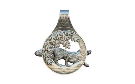 Серебряная подвеска «Крадущийся лис»