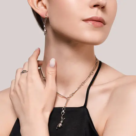 Серьги из серебра «Заяц» ассиметричные