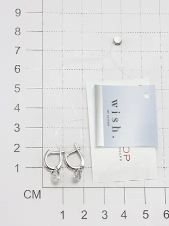 Серебряные детские серьги с бриллиантом «Сердечко»