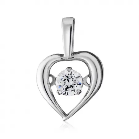 Подвеска из серебра «Сердечко» с танцующими фианитами
