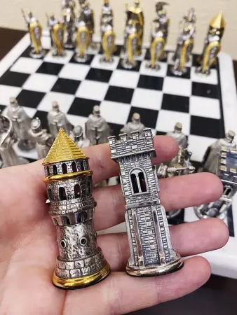 Шахматы из серебра «Ледовое побоище»