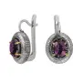 Серьги из серебра с аметистом и позолотой